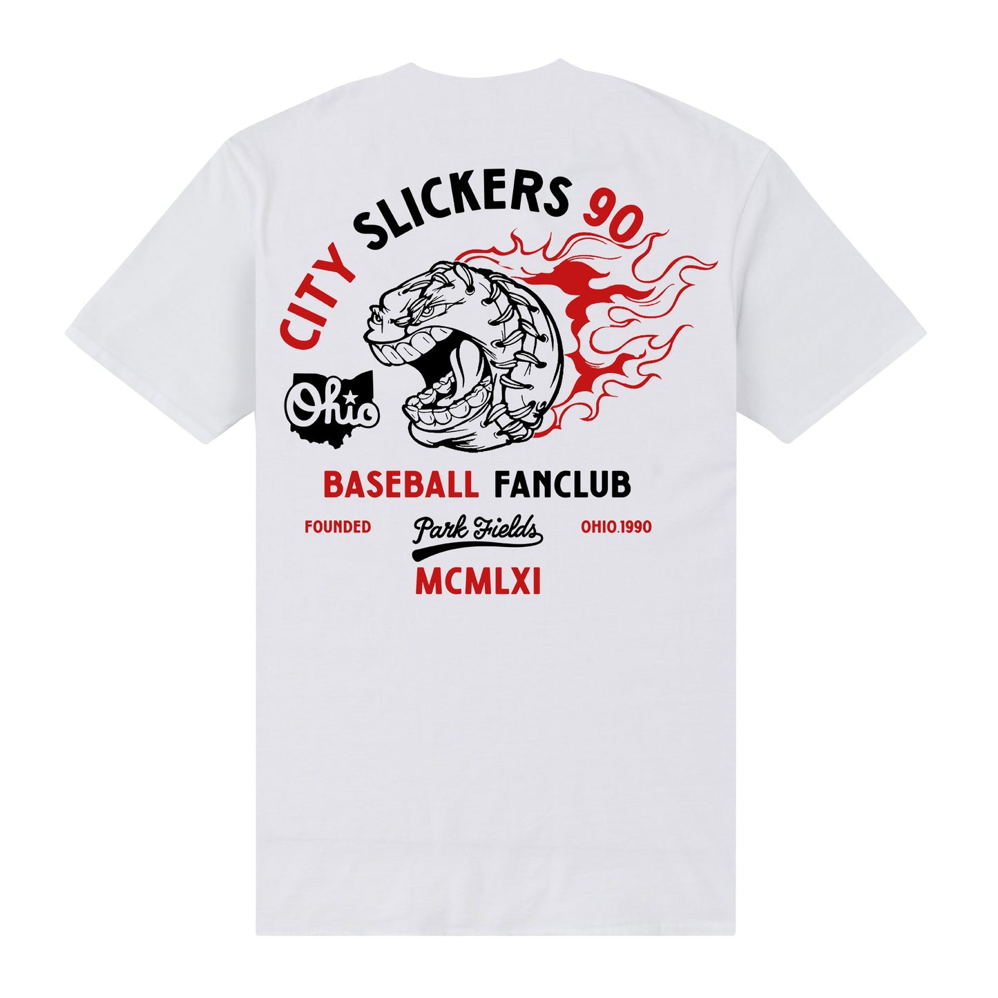White - Back - Park Fields Unisex Adult City Slickers T-Shirt