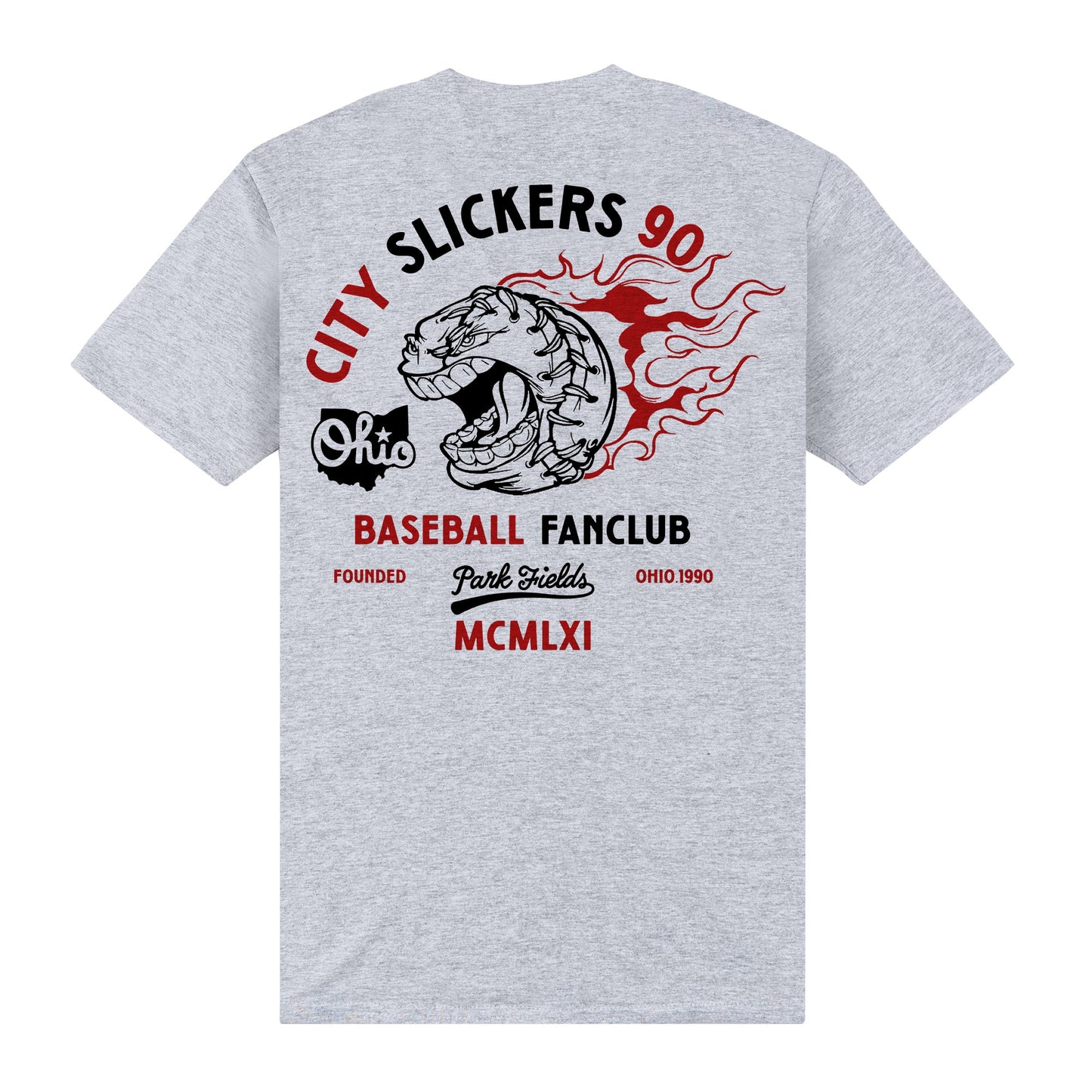 Heather Grey - Back - Park Fields Unisex Adult City Slickers T-Shirt