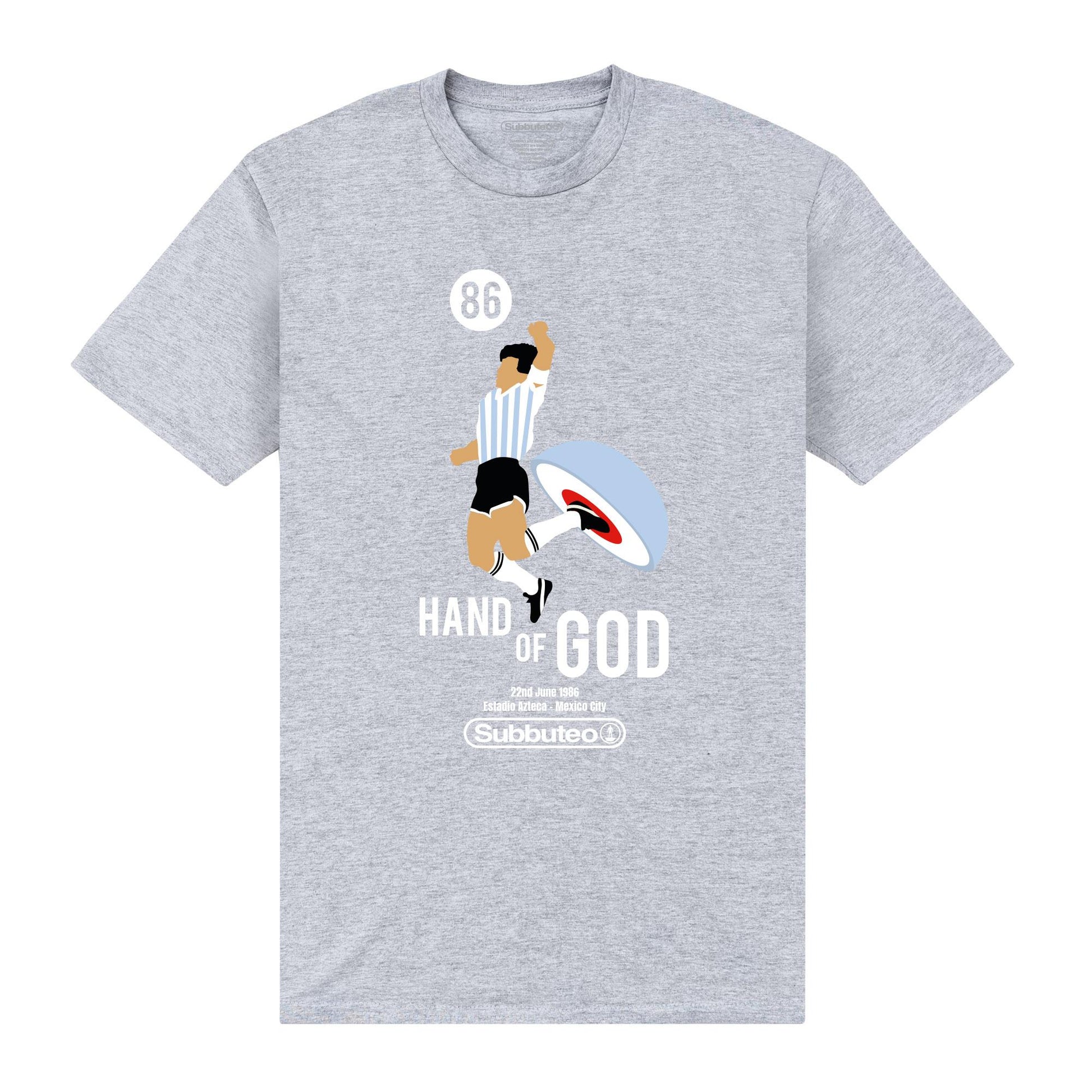 Heather Grey - Front - Subbuteo Unisex Adult Hand Of God T-Shirt