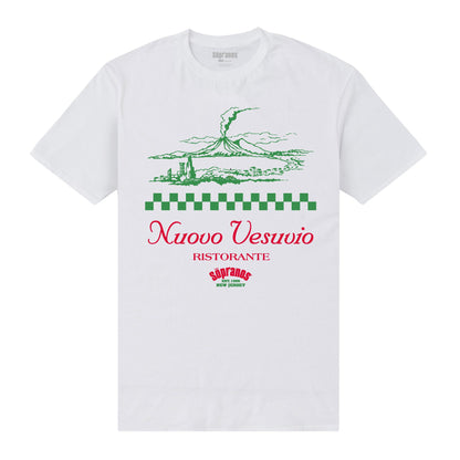 White - Front - The Sopranos Unisex Adult Nuovo Vesuvio T-Shirt