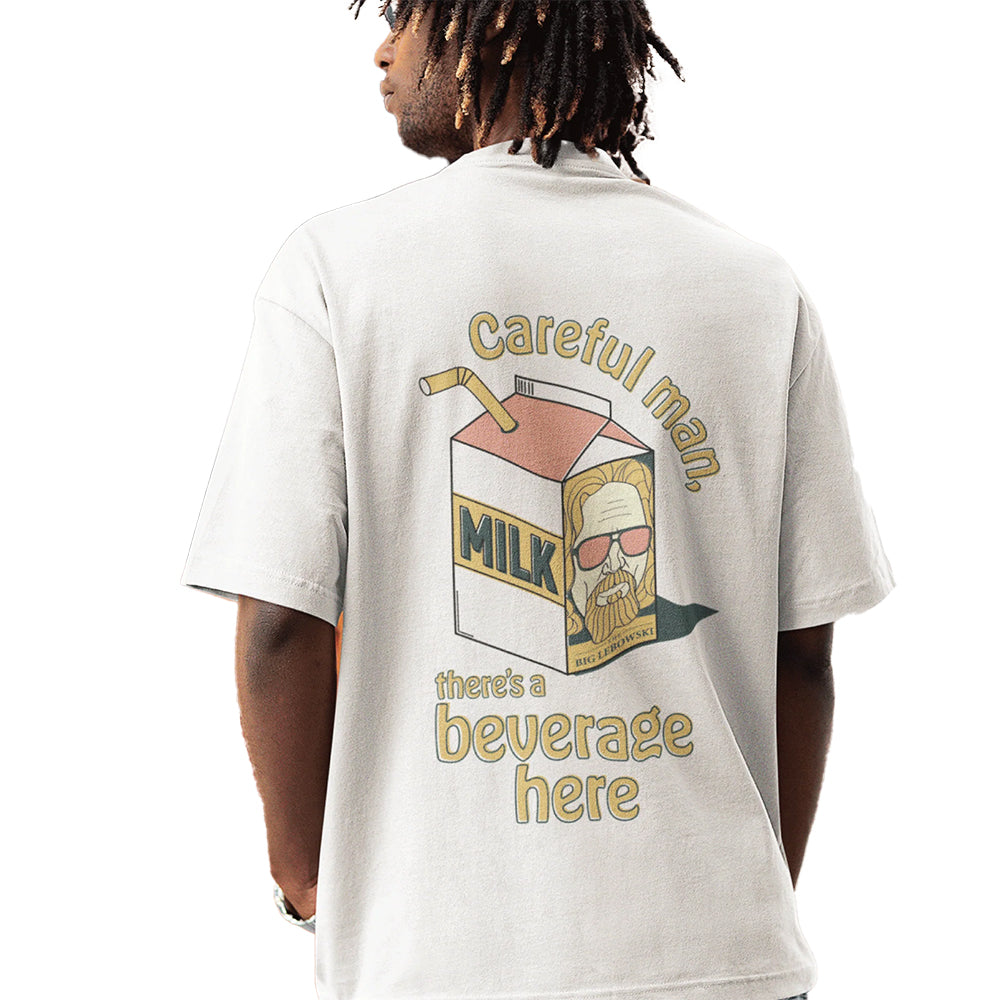 White-Blue - Lifestyle - The Big Lebowski Unisex Adult Beverage T-Shirt