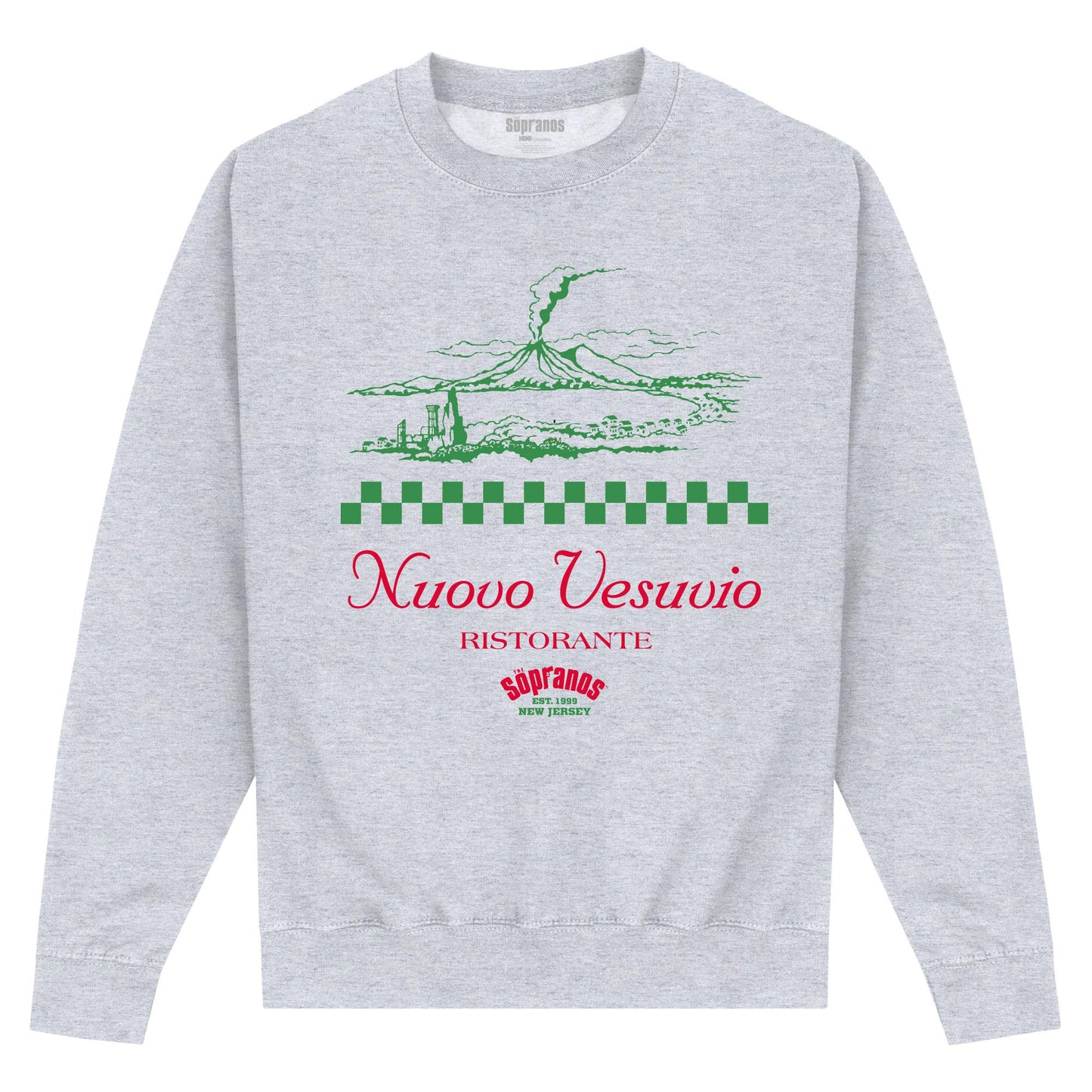 Heather Grey - Front - The Sopranos Unisex Adult Nuovo Vesuvio Sweatshirt