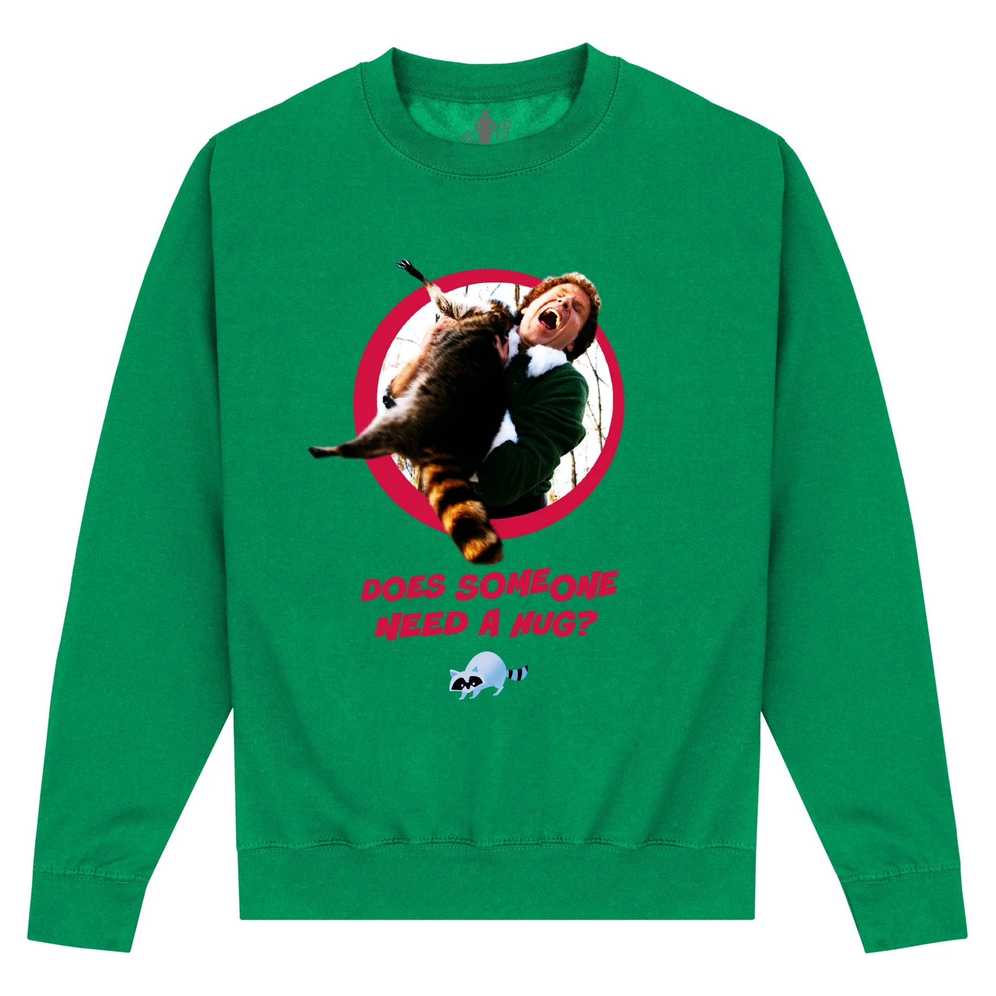 Celtic Green - Front - Elf Unisex Adult Need A Hug Christmas Sweatshirt