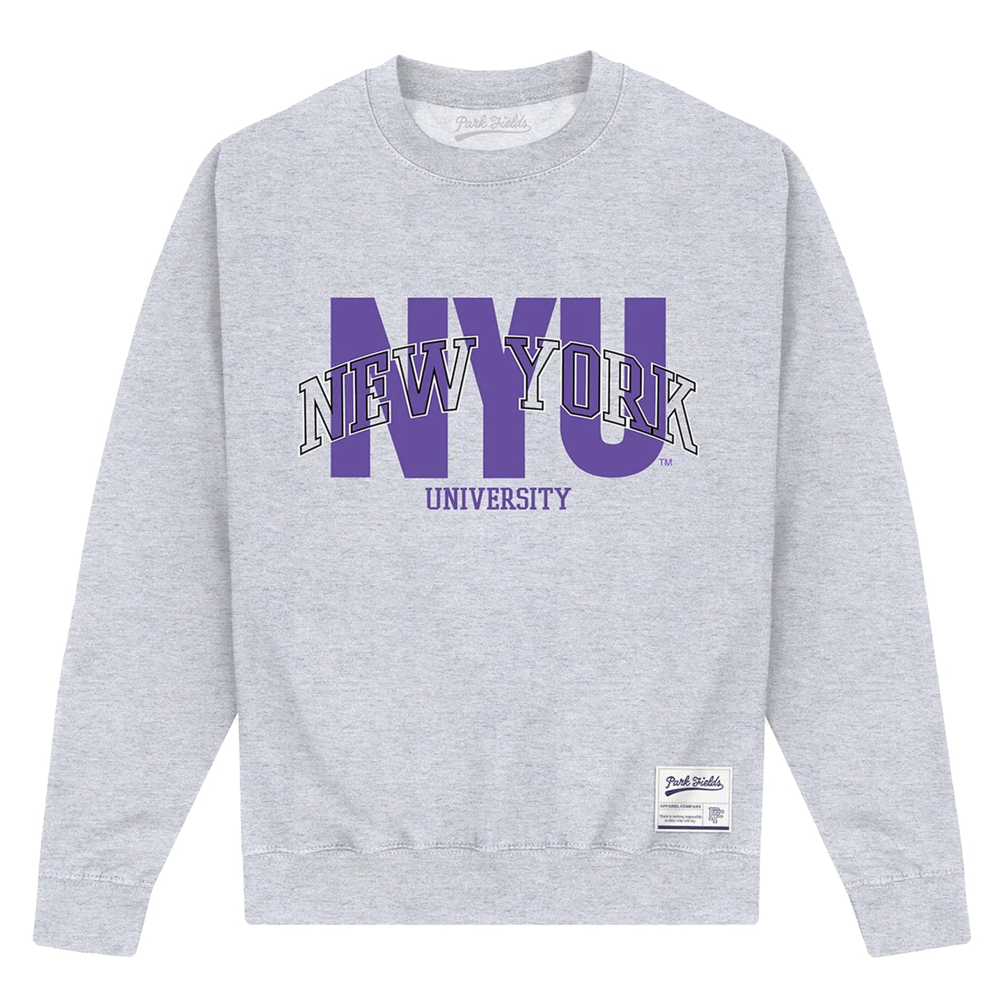 Heather Grey - Front - New York University Unisex Adult Script Sweatshirt