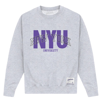 Heather Grey - Front - New York University Unisex Adult Script Sweatshirt