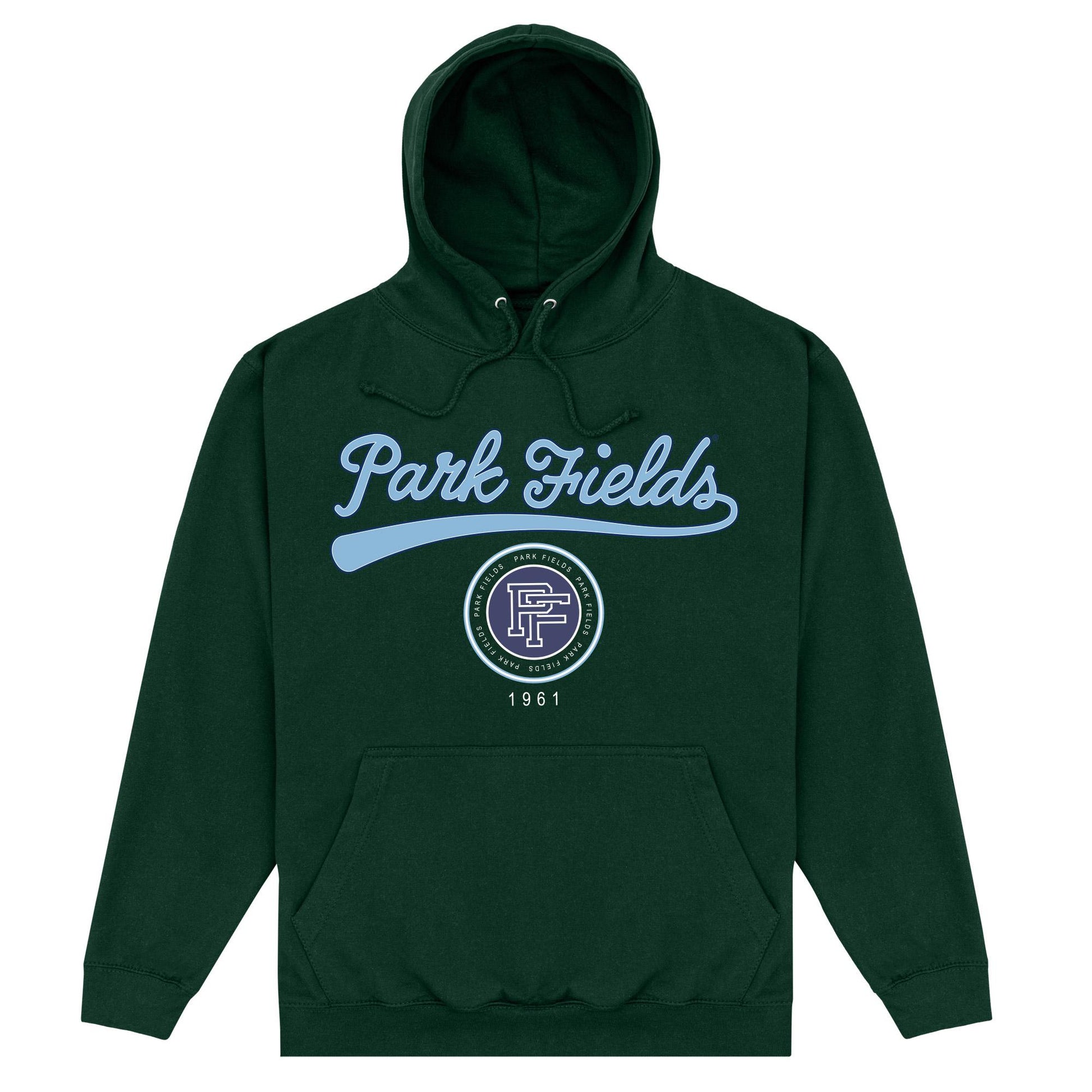 Forest Green - Front - Park Fields Unisex Adult Script Hoodie