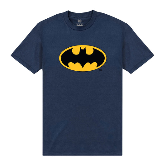 Navy Blue - Front - Batman Unisex Adult Logo T-Shirt