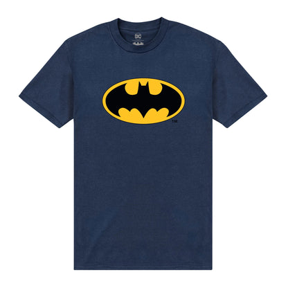 Navy Blue - Front - Batman Unisex Adult Logo T-Shirt
