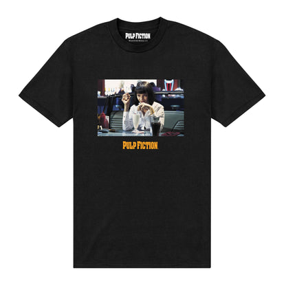 Black - Front - Pulp Fiction Unisex Adult Mia Wallace T-Shirt