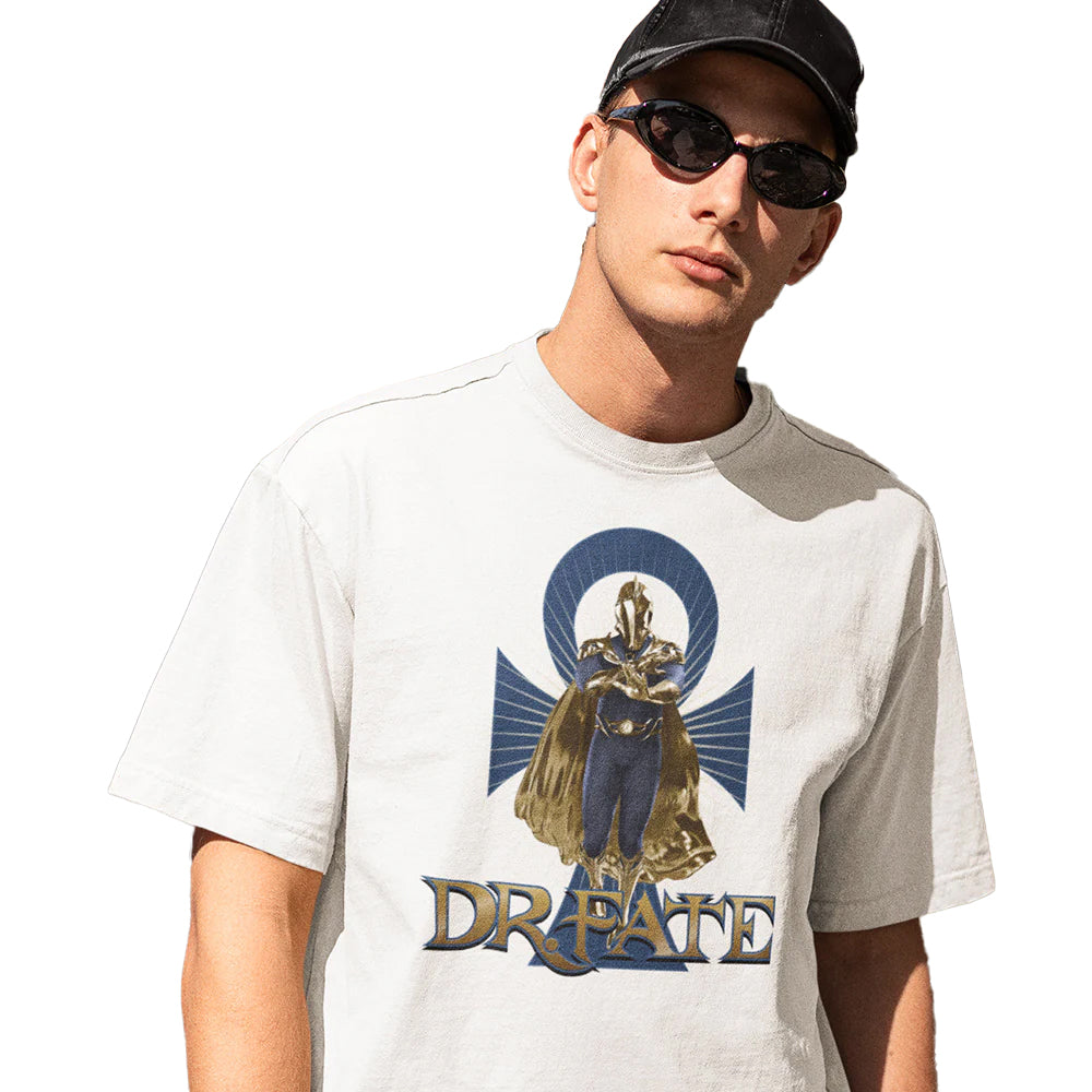 White - Lifestyle - Black Adam Unisex Adult Dr. Fate T-Shirt
