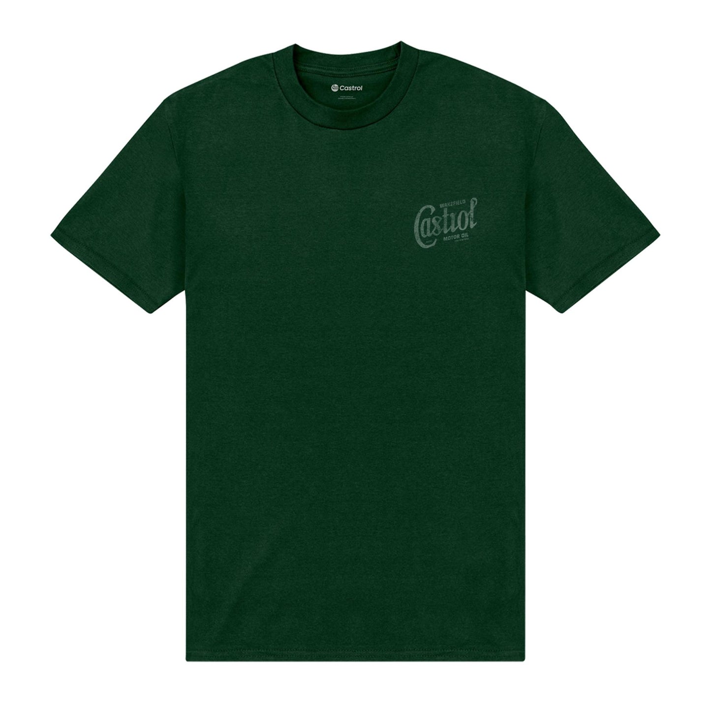 Dark Green - Front - Castrol Unisex Adult Motor Oil T-Shirt