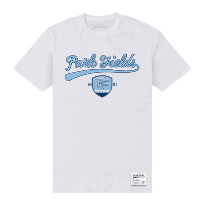 White - Front - Park Fields Unisex Adult Shield T-Shirt
