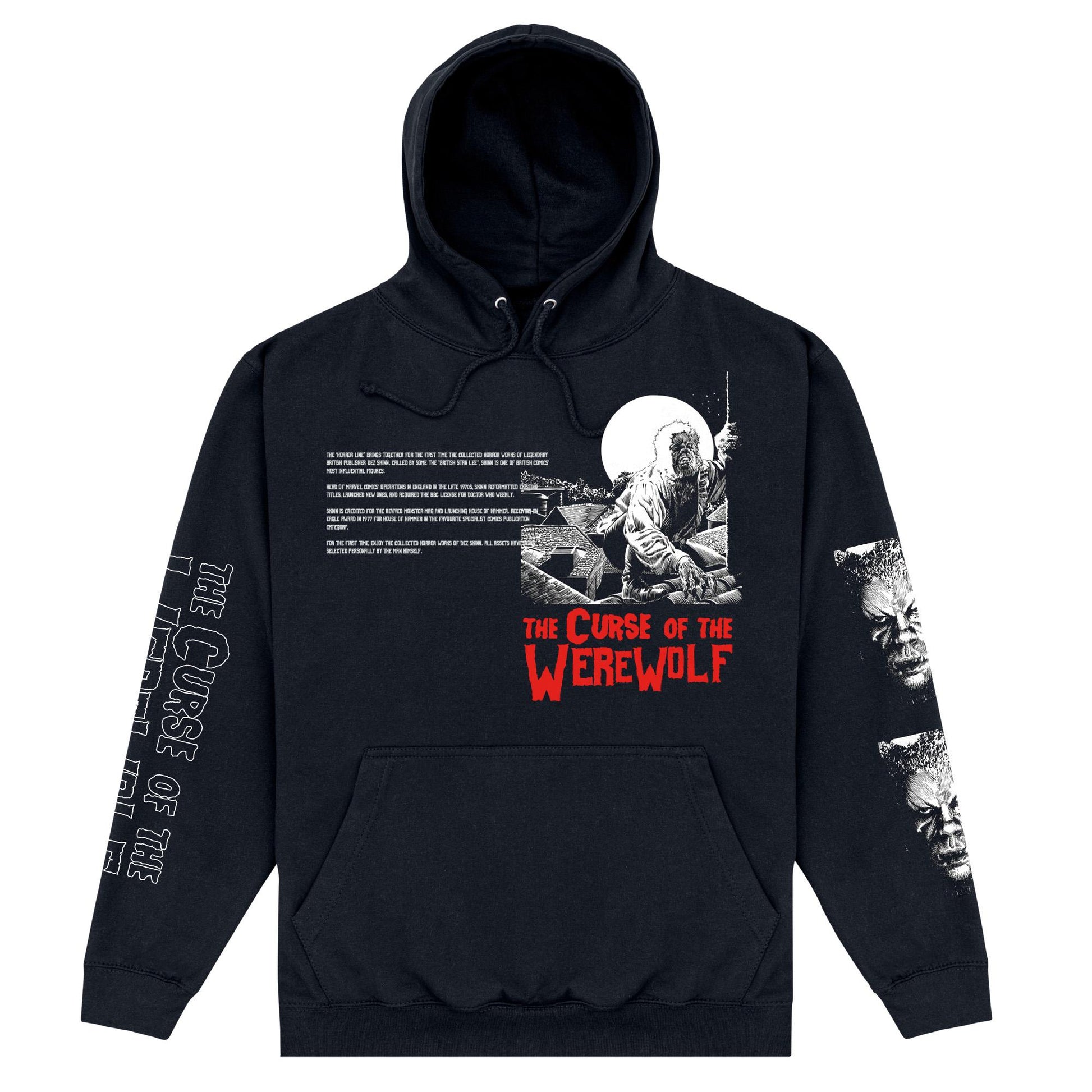 Black - Front - Horror Line Unisex Adult The Curse Of The Werewolf Graphic Print Hoodie
