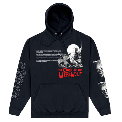 Black - Front - Horror Line Unisex Adult The Curse Of The Werewolf Graphic Print Hoodie
