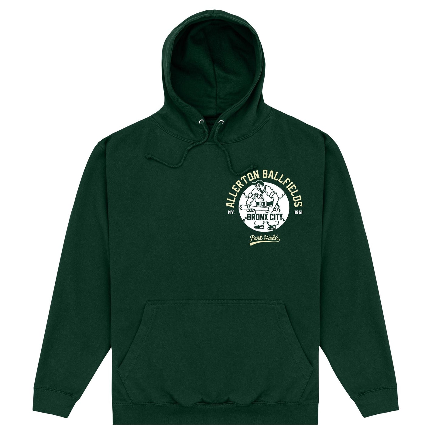 Forest Green - Front - Park Fields Unisex Adult Bronx Hoodie
