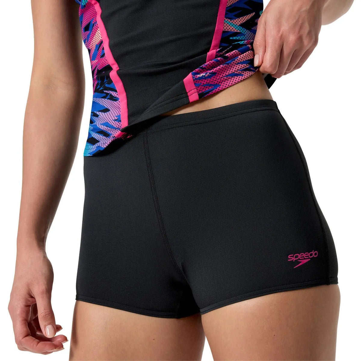 Black - Side - Speedo Womens-Ladies Hyperboom Splice Tankini Set