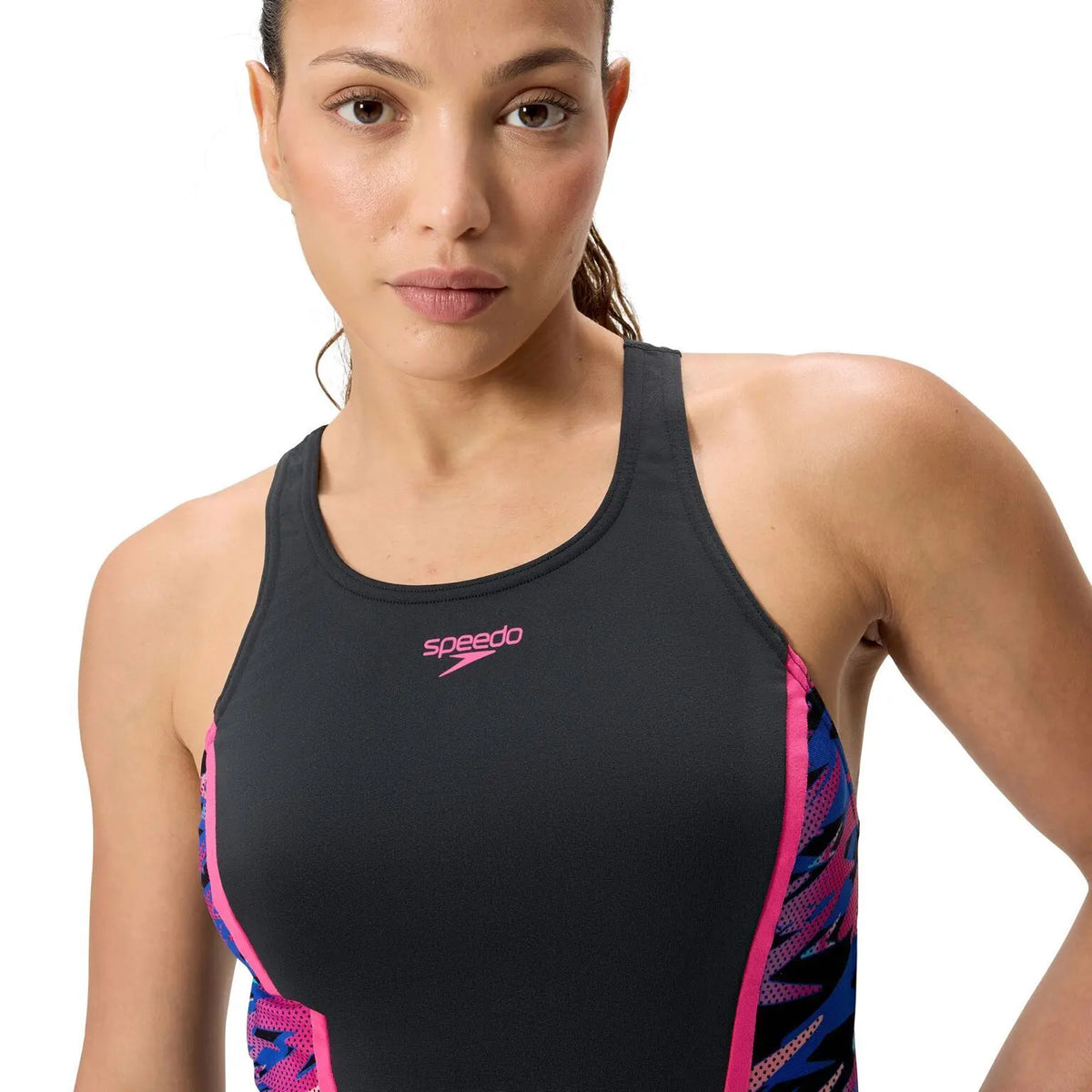 Black - Lifestyle - Speedo Womens-Ladies Hyperboom Splice Tankini Set