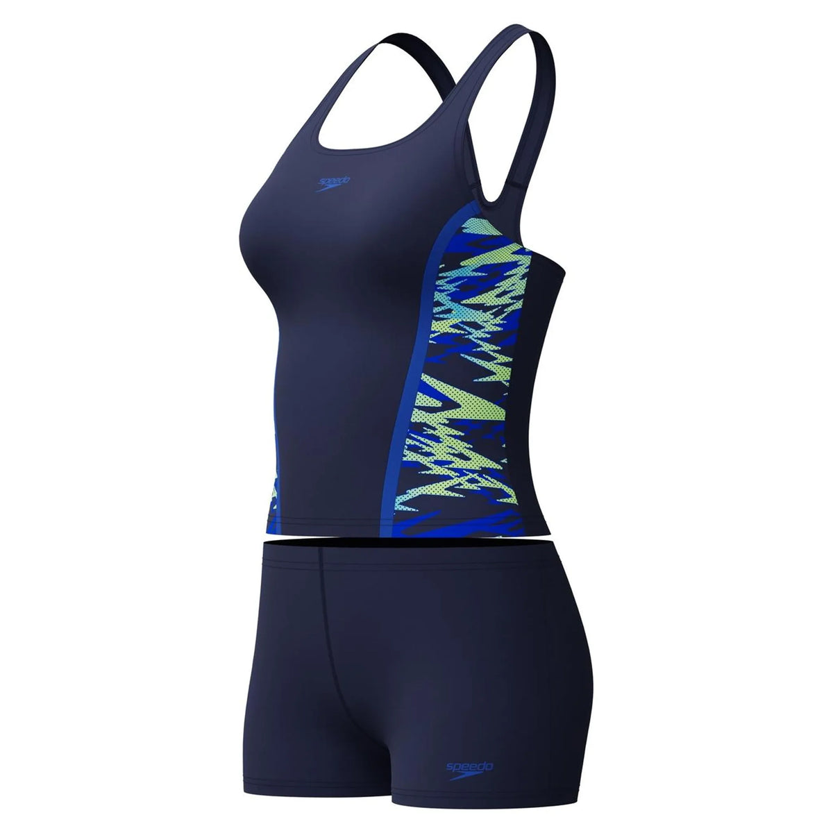 Navy - Front - Speedo Womens-Ladies Hyperboom Splice Tankini Set