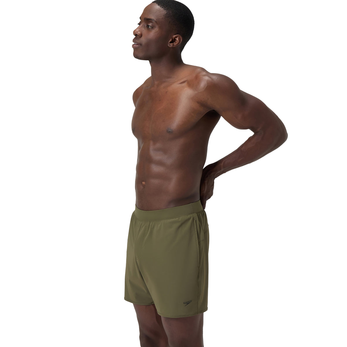 Green - Close up - Speedo Mens Lookout Swim Shorts