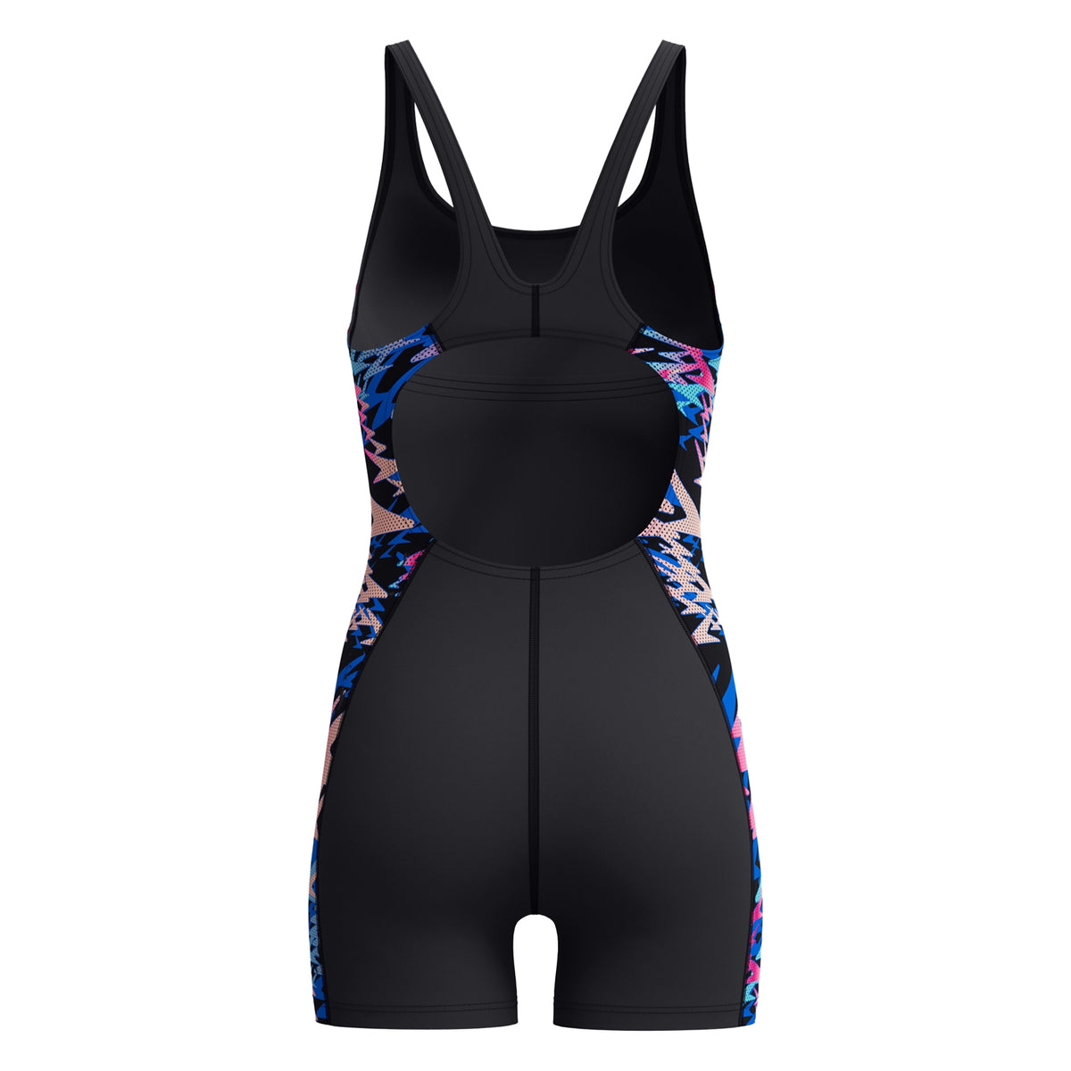 Black-Pink - Back - Speedo Womens-Ladies Hyperboom Splice Muscleback Legsuit
