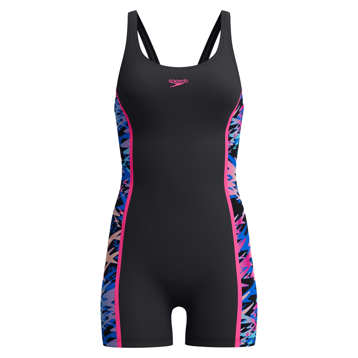 Black-Pink - Front - Speedo Womens-Ladies Hyperboom Splice Muscleback Legsuit