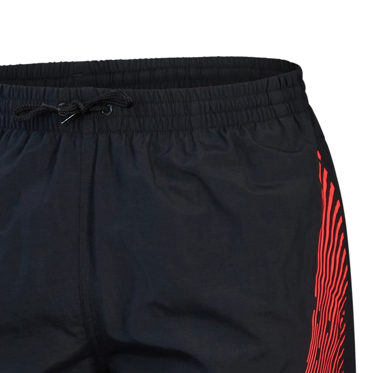 Black-Red - Back - Speedo Mens Medley Cut Line Logo Swim Shorts