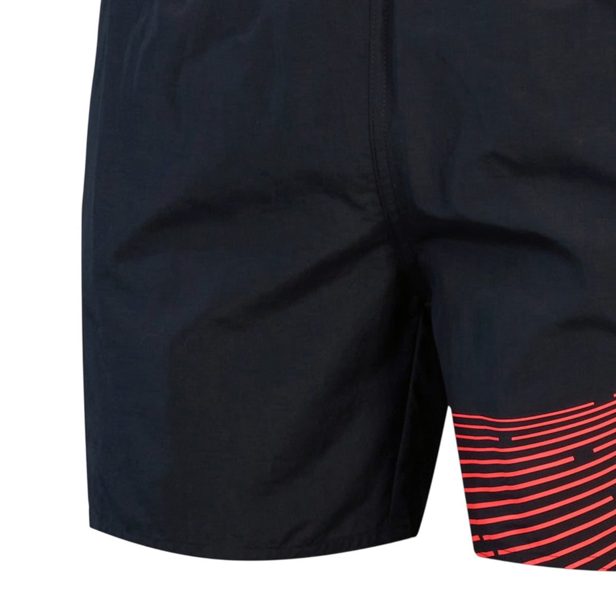 Black-Red - Side - Speedo Mens Medley Cut Line Logo Swim Shorts