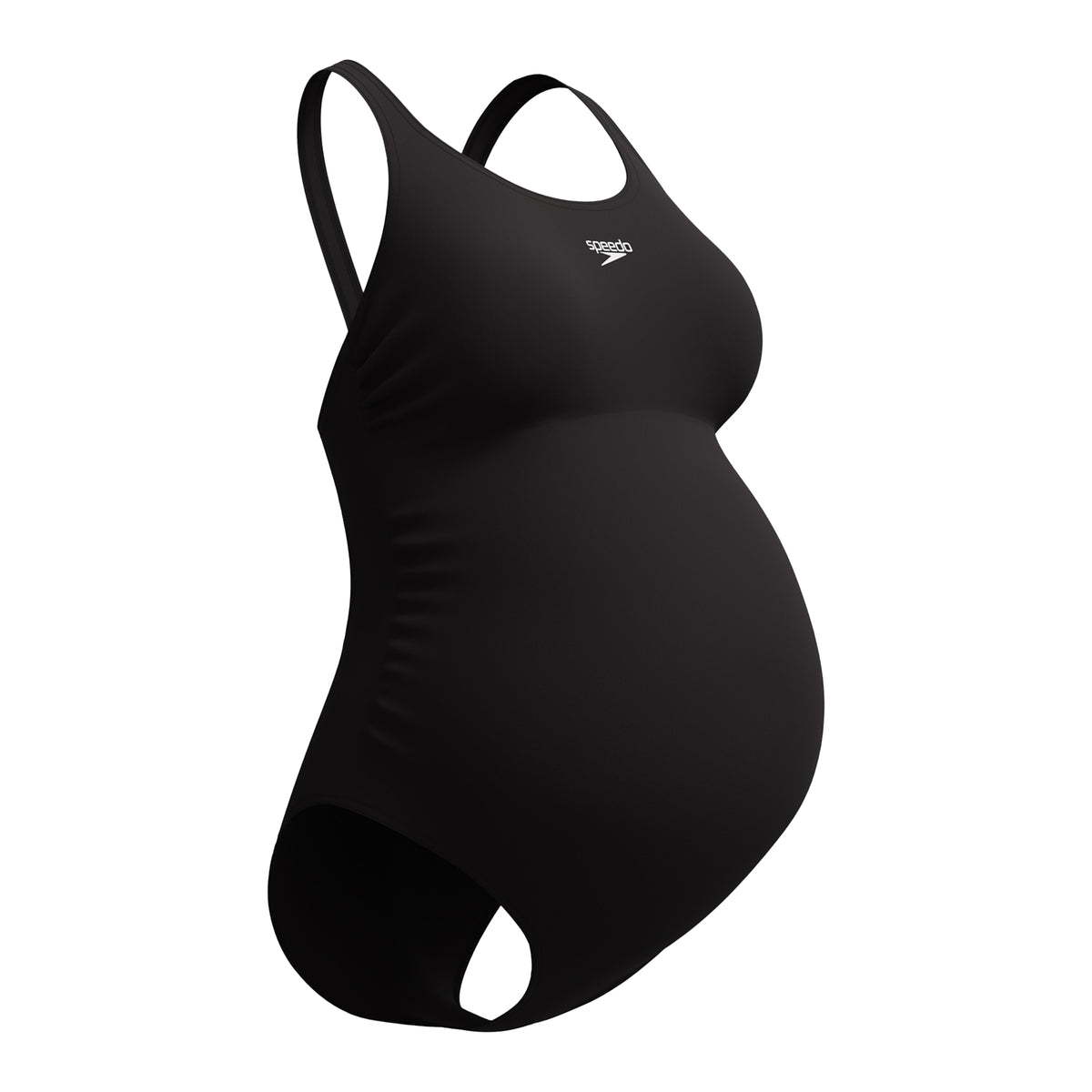 Black - Side - Speedo Womens-Ladies Maternity Fitness One Piece Swimsuit
