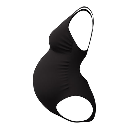 Black - Close up - Speedo Womens-Ladies Maternity Fitness One Piece Swimsuit