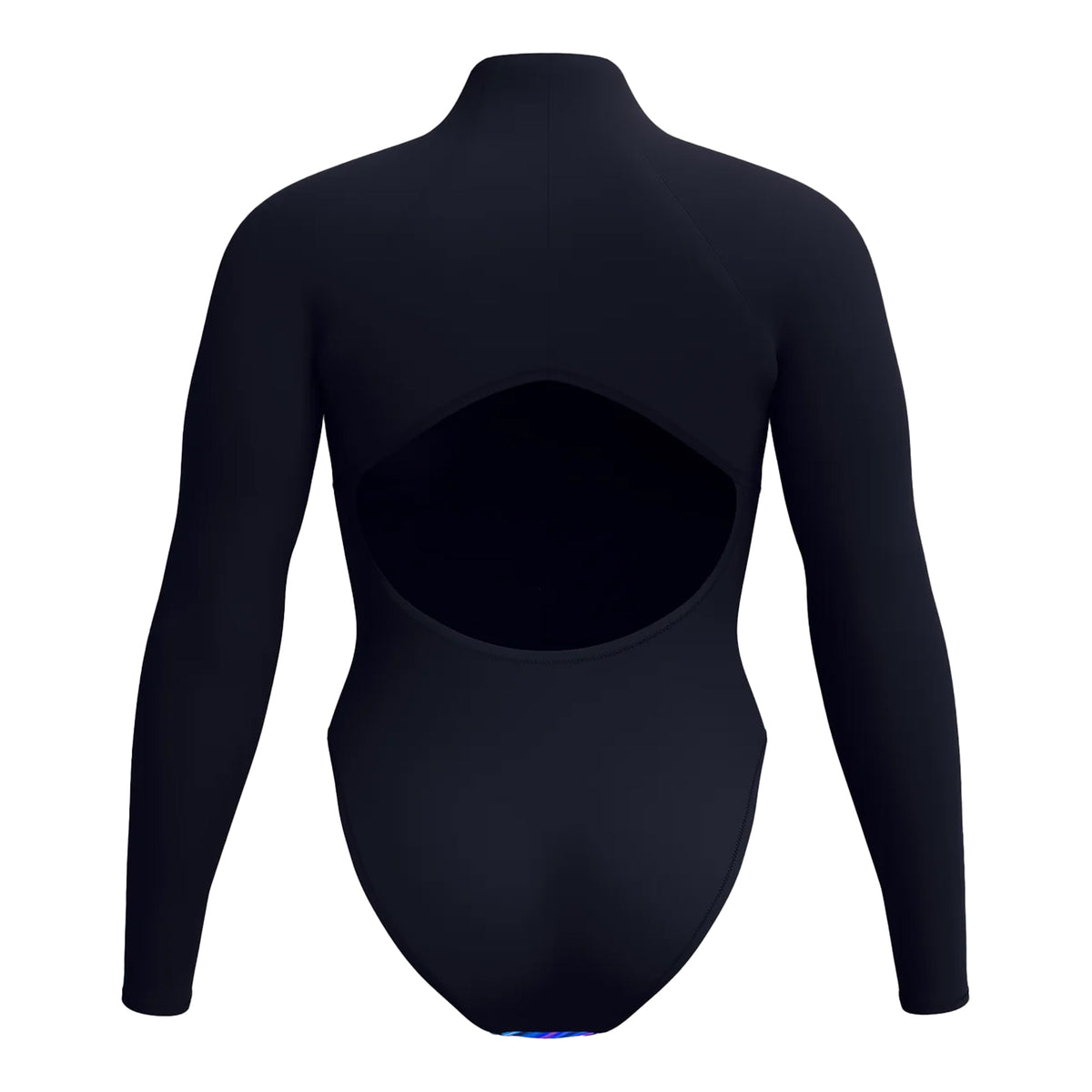 Black-Blue - Back - Speedo Womens-Ladies Glow Zipped Long-Sleeved One Piece Swimsuit