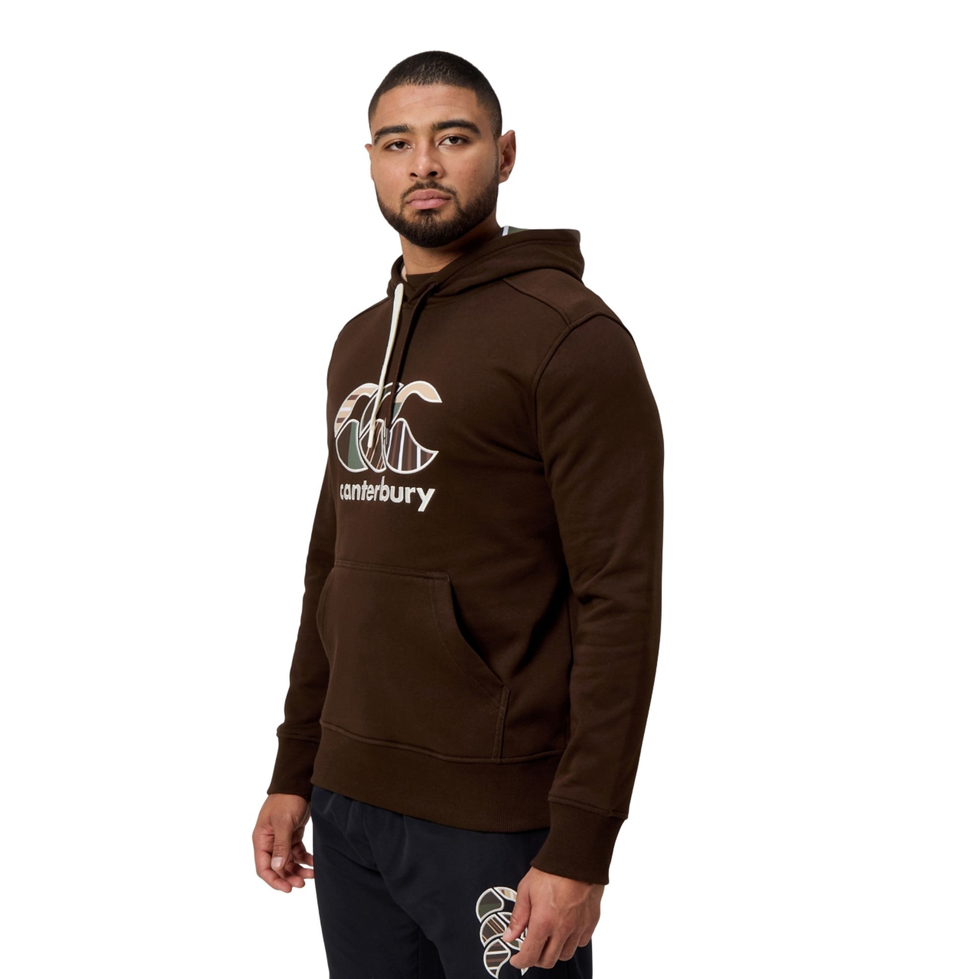 Brown - Side - Canterbury Mens Uglies Contrast Logo Hoodie