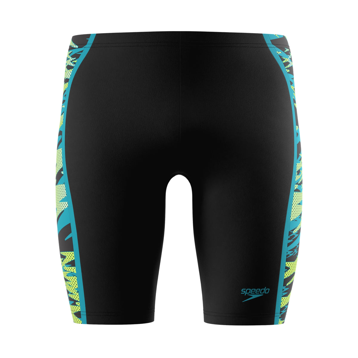 Black - Front - Speedo Mens Hyperboom Splice Patterned Mid Rise Jammer Shorts