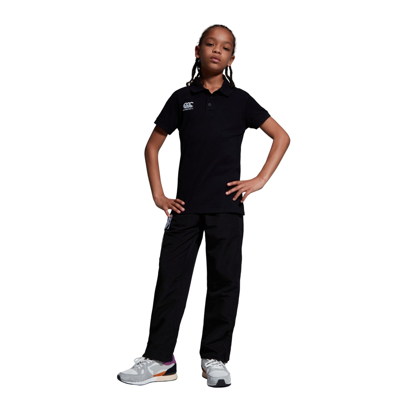 Black - Lifestyle - Canterbury Childrens-Kids Waimak Polo Shirt