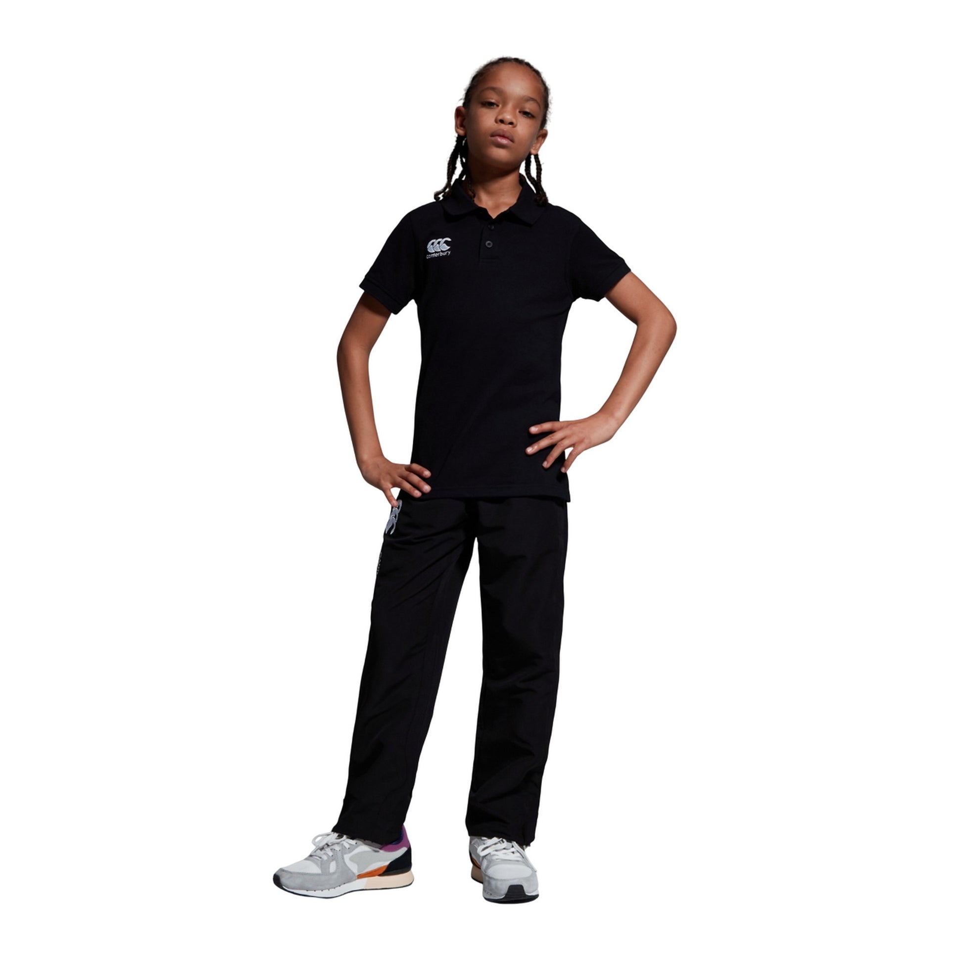 Black - Lifestyle - Canterbury Childrens-Kids Waimak Polo Shirt