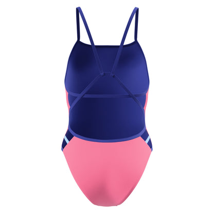 Pink - Back - Speedo Womens-Ladies Solid Triback One Piece Swimsuit
