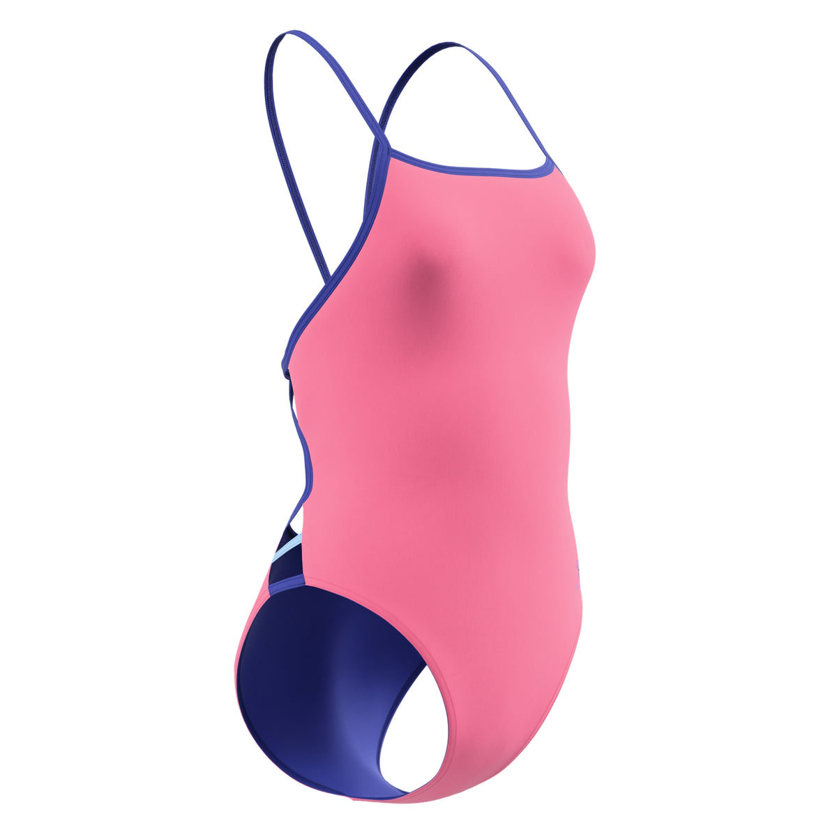 Pink - Side - Speedo Womens-Ladies Solid Triback One Piece Swimsuit
