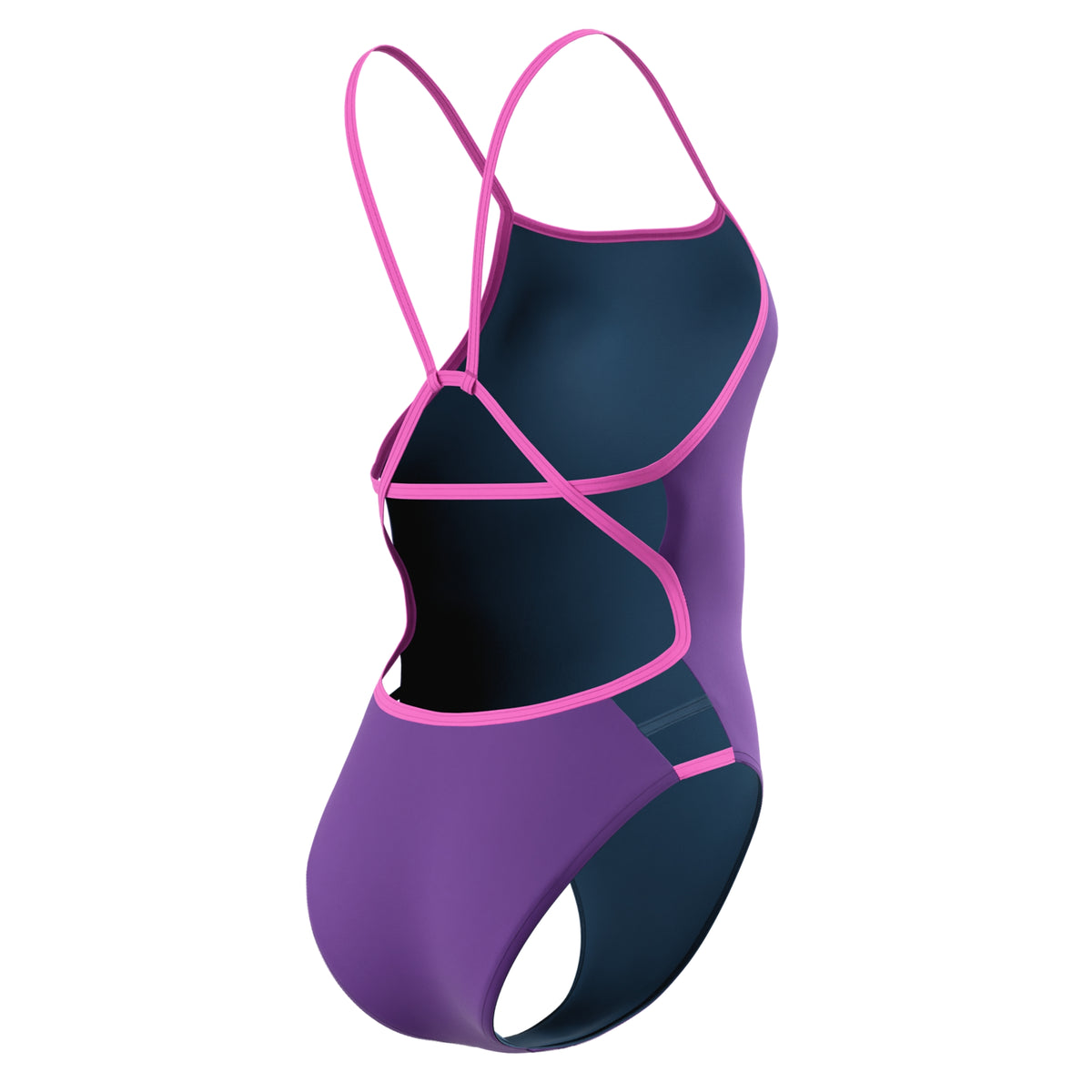 Purple - Lifestyle - Speedo Womens-Ladies Solid Triback One Piece Swimsuit