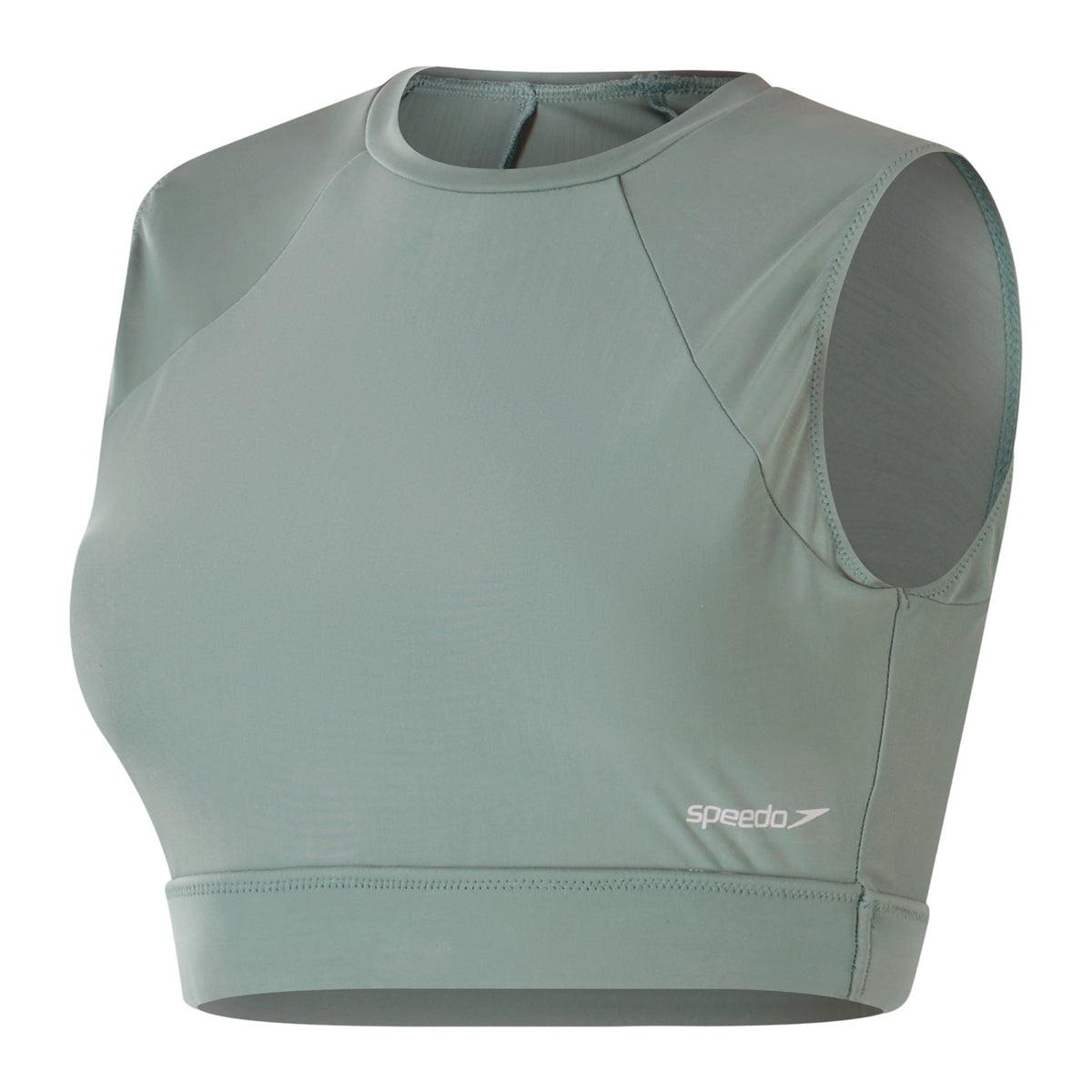 Green - Front - Speedo Womens-Ladies Mesh Crop Top