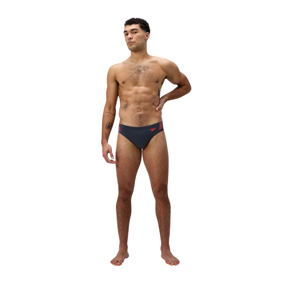 Red-Black - Pack Shot - Speedo Mens Hyperboom Splice Endurance+ Swim Briefs