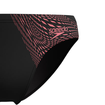 Black-Coral - Side - Speedo Mens Medley Logo Endurance+ Swim Briefs