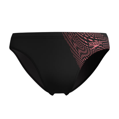 Black-Coral - Front - Speedo Mens Medley Logo Endurance+ Swim Briefs
