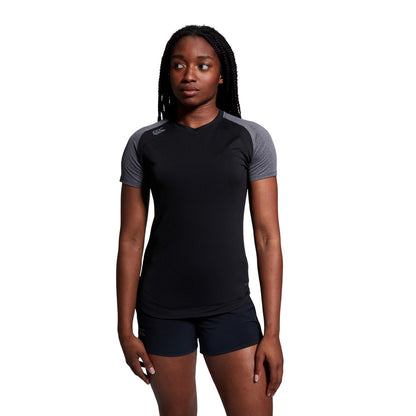 Black-Magnet Marl - Lifestyle - Canterbury Womens-Ladies Elite Training T-Shirt