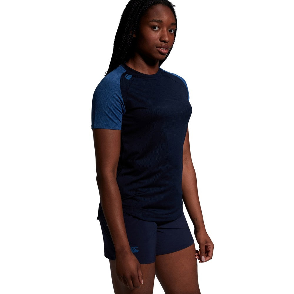 Navy-True Navy Marl - Side - Canterbury Womens-Ladies Elite Training T-Shirt
