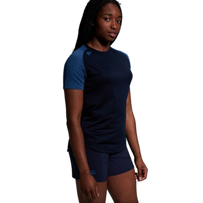 Navy-True Navy Marl - Side - Canterbury Womens-Ladies Elite Training T-Shirt