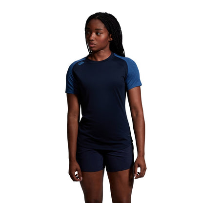 Navy-True Navy Marl - Lifestyle - Canterbury Womens-Ladies Elite Training T-Shirt