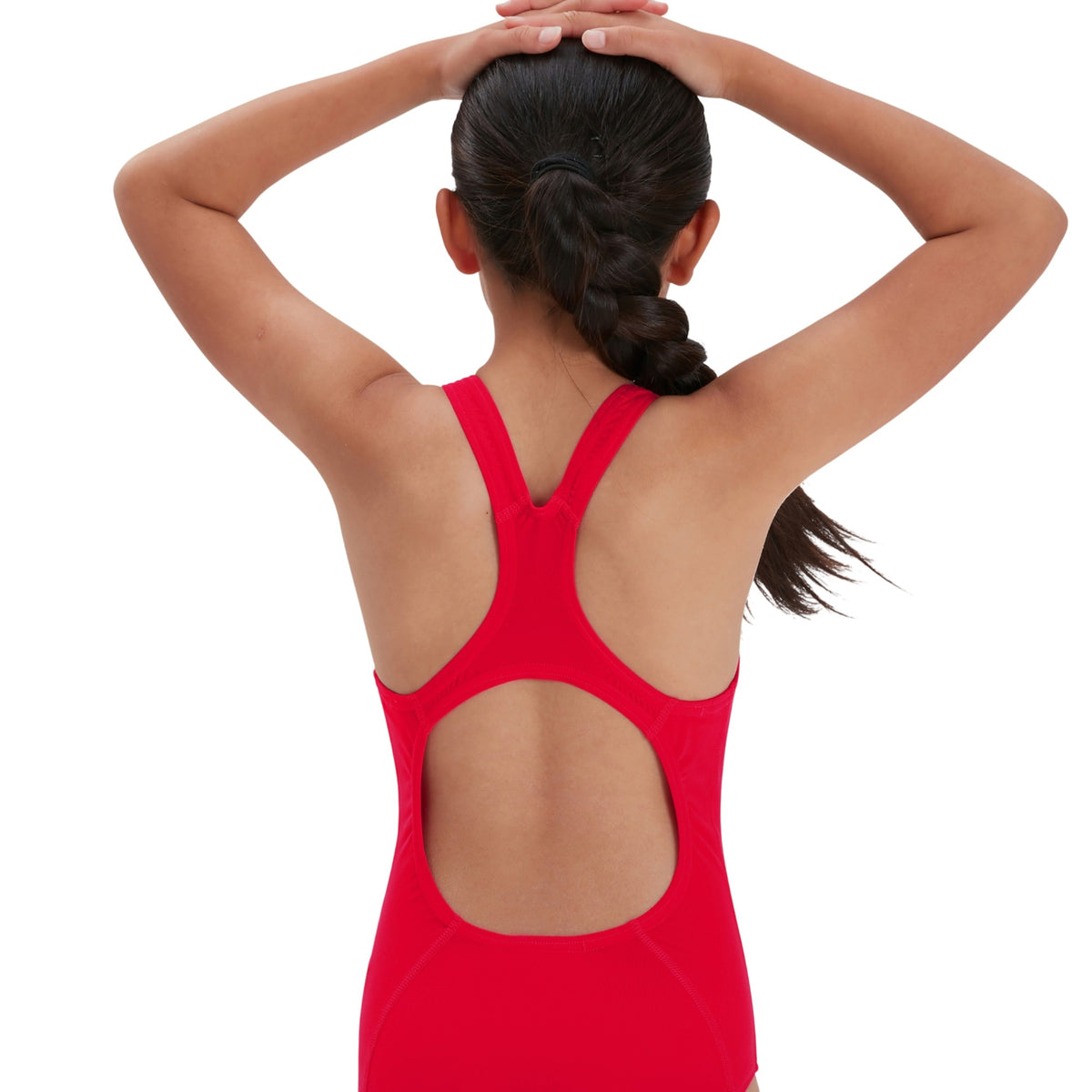 Red - Back - Speedo Girls Medalist Endurance+ One Piece Swimsuit