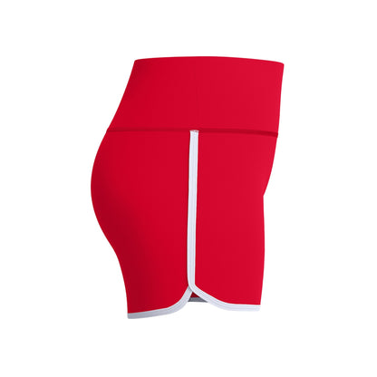 Red - Side - Speedo Womens-Ladies Solid Bound Swim Shorts