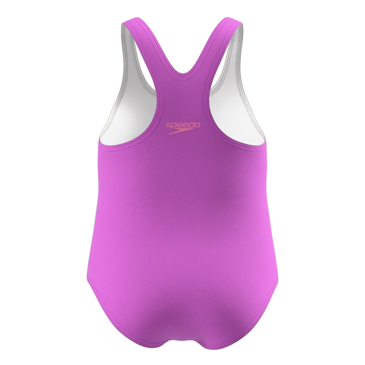 Blue-Green-Pink - Back - Speedo Girls Radiating Splice Racerback One Piece Swimsuit
