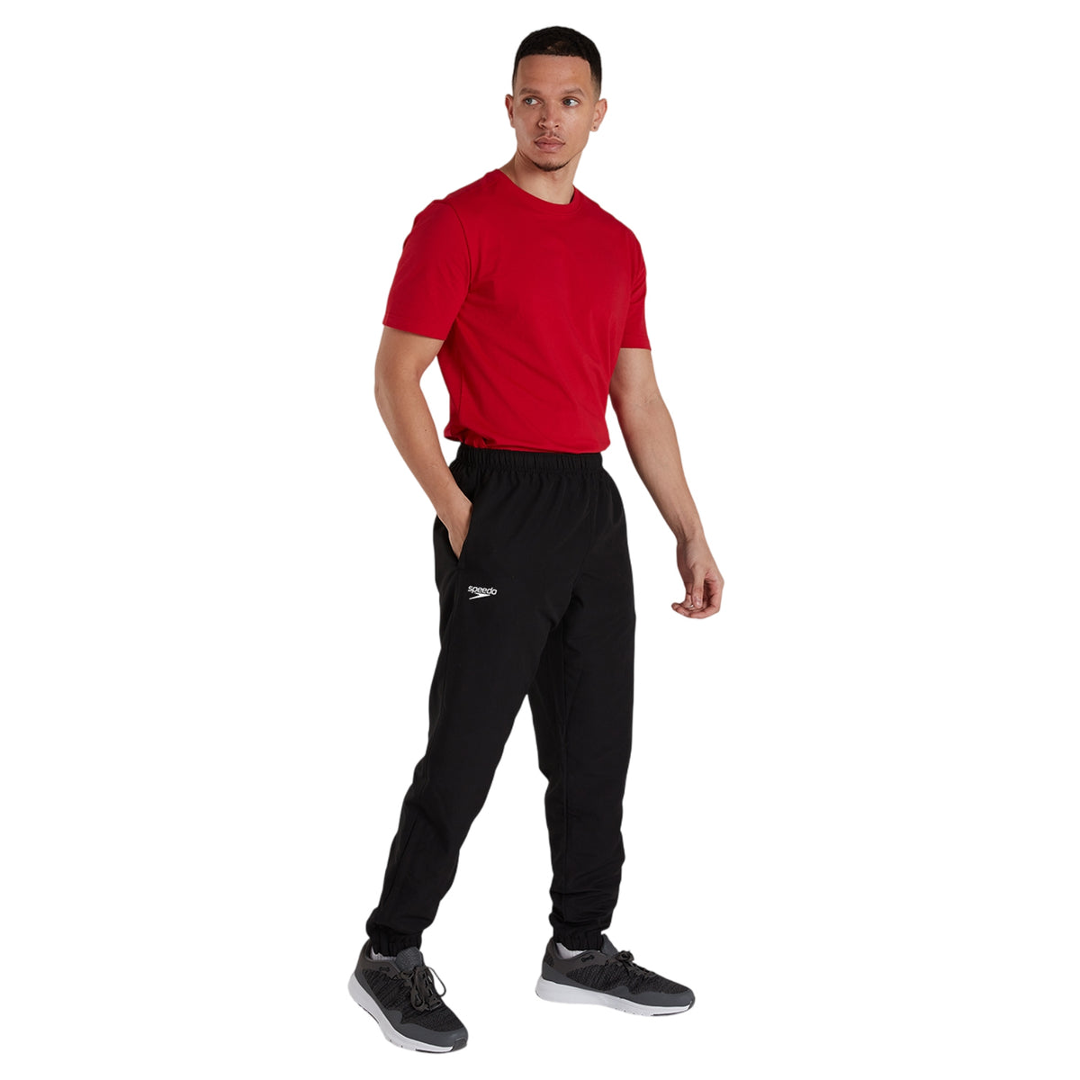Black - Lifestyle - Speedo Mens Woven Tracksuit Bottoms