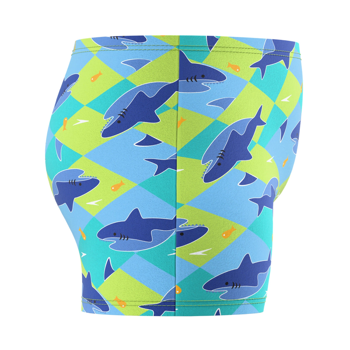 Blue-Green - Side - Speedo Boys Aqua Shark Swim Shorts